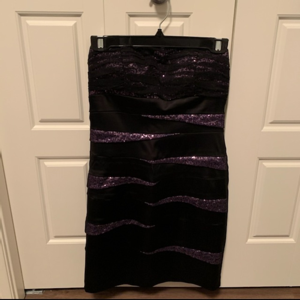 Laura Black/Purple Strapless Mini Dress💜